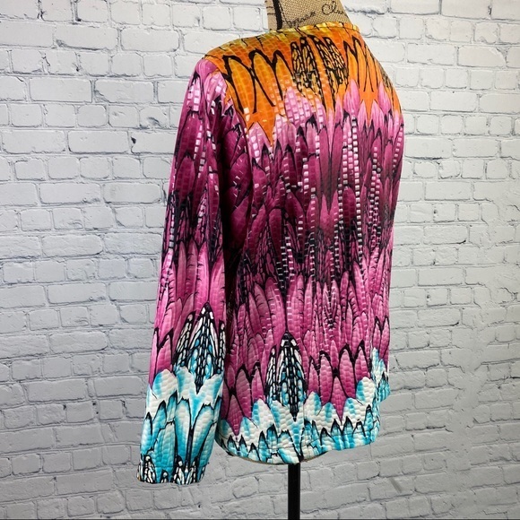 Investment Bright Feather Print Paillettes Jacket - Picture 2 of 5